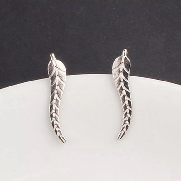 New Dainty Leaf Climber Earrings - Picture 3 of 5